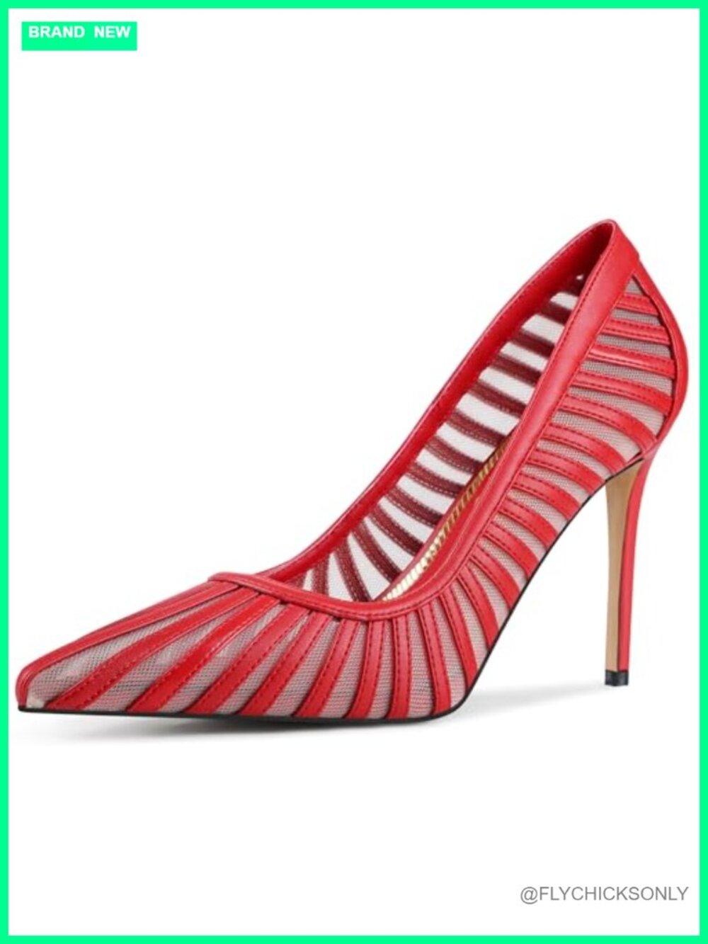 Mesh Pointed Toe Stiletto Pumps 3.9 Inch High Heels Office Dress Shoes